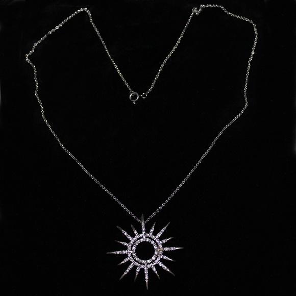Jewelry - Sterling Silver Sun Pendant Stamped 925 With Chain